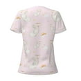 thumbnail image 6 of Zufioo Rainboe And Rabbit for Women's Deep V-neck Short-sleeved T-shirt, Top with Short Sleeves - with Stainless Steel Buckle, Moisture Wicking, Ideal Home Wear-Large, 6 of 9