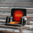 thumbnail image 3 of Emma + Oliver Black Portable Heated Reclining Stadium Chair with Armrests, Heated Padded Back & Heated Seat with Dual Storage Pockets and Backpack Straps, 3 of 15