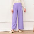 thumbnail image 4 of Girls Pants Casual Smocked High Waist Pant Loose Wide Leg Long Trousers 3-14 Years Kids Fashion Spring, 4 of 6