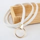 thumbnail image 2 of Cinturón de la mujer Cinturón Flaco de cinturo Elástica Ajustable de material cuero PU Simple de Moda para Mujer - , se describe Blanco Magideal Cinturón de la mujer, 2 of 7