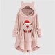 thumbnail image 2 of Abrigos de Invierno Para Mujer Abrigo de Piel Sintética Casual Estampado Navideño Botones de Felpa Manga Larga Abrigo de Felpa Con Capucha Top Odeerbi  ODB173722, 2 of 5