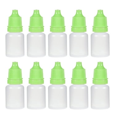REGALWOVEN Plastic Dropper Bottle 0.17 oz Small Mouth Drop Bottles Empty Squeezable Eye Liquid Dropper Bottle Green 10Pcs