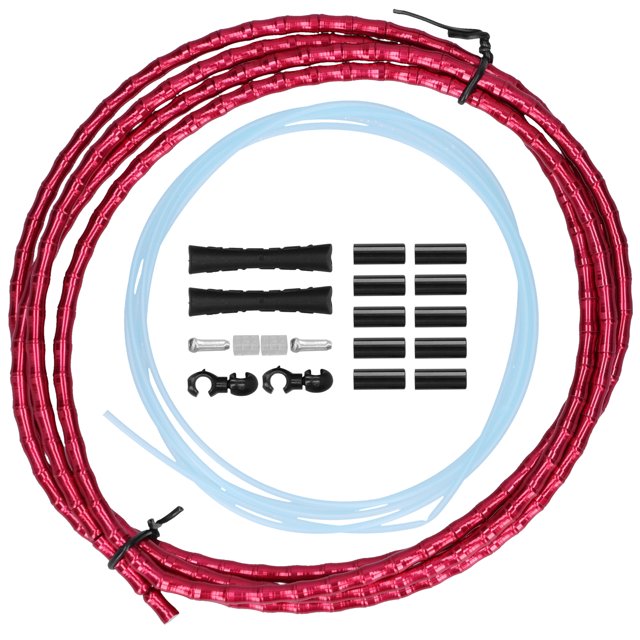 ZTTO 1,8 M Kit de carcasa de cable de freno de bicicleta de montaña Tubo de cable de cambio de aleación de aluminioRojo