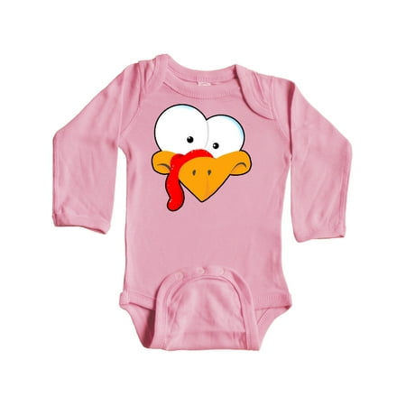 

Inktastic Thanksgiving Goofball Turkey Face Gift Baby Boy or Baby Girl Long Sleeve Bodysuit