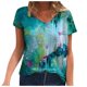 thumbnail image 1 of Blusa de manga corta con cuello en V informal para mujer a la moda, camisetas de verano Fridja  ghk3910, 1 of 5