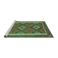 thumbnail image 2 of Ahgly Company Machine Washable Indoor Rectangle Oriental Turquoise Blue Traditional Area Rugs, 8' x 12', 2 of 4