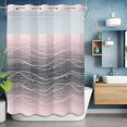 thumbnail image 6 of No Hook Pink Black Ombre Shower Curtain with Snap in Liner Set, Modern Abstract Striped Polka Dots Waterproof Fabric Bathroom Curtains with See Through Top Window, Hotel Style Stall 48 x 72 Inch, 6 of 9