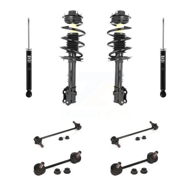 Transit Auto Front Rear Complete Suspension Strut Shock & TOR sway Bar Link Kit (8Pc) for Car 2014-2016 Kia Sportage AWD with Naturally Aspirated - Left Right Side (Driver Passenger) KSS-107755