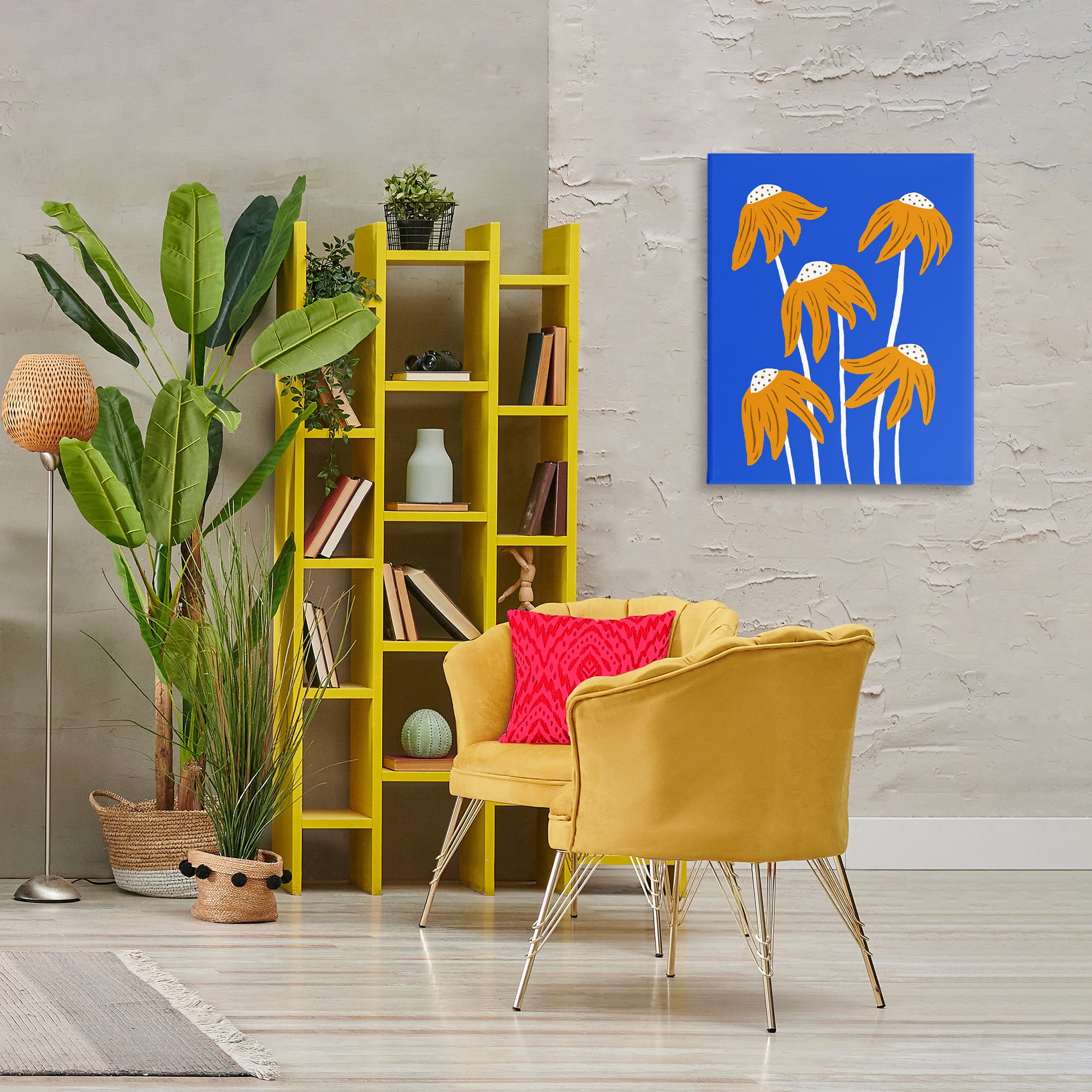 Stupell Industries Dried Sunflower Blooms Plants & Flowers Painting Wrapped Canvas Art Print Wall Art, 24 x 30