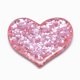 thumbnail image 2 of Resin Cabochons with Glitter Powder Heart Pink 31~32x37x3~4mm, 2 of 2