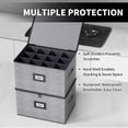 thumbnail image 3 of Caja de almacenamiento para copas de vino Aokeyee, 2 unidades, gris, con separadores, 3 of 7