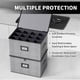 thumbnail image 3 of Caja de almacenamiento para copas de vino Aokeyee, 2 unidades, gris, con separadores, 3 of 7