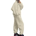 thumbnail image 2 of Innerwin Two Piece Outfit Long Sleeve Women Sweatsuits Jogging Solid Color Casual Tracksuit Sets Apricot L, 2 of 3