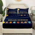thumbnail image 3 of Outer Space Full Size Bed Sheets Set Solar System Fitted Sheet, Galaxy Starry Sky Planet Print Sheet Set for Teens Space Universe Themed Bedroom Decor Flat Sheet, 3 of 4