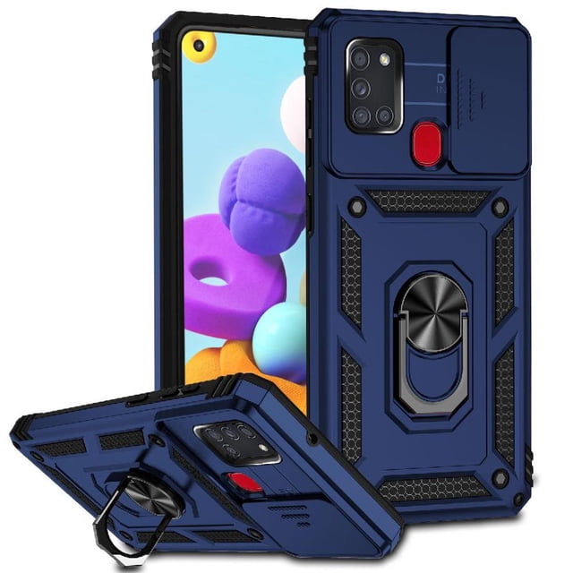 Estuche GANGXUN para Samsung Galaxy A21S, soporte giratorio 360°, estilo mecánico y magnético