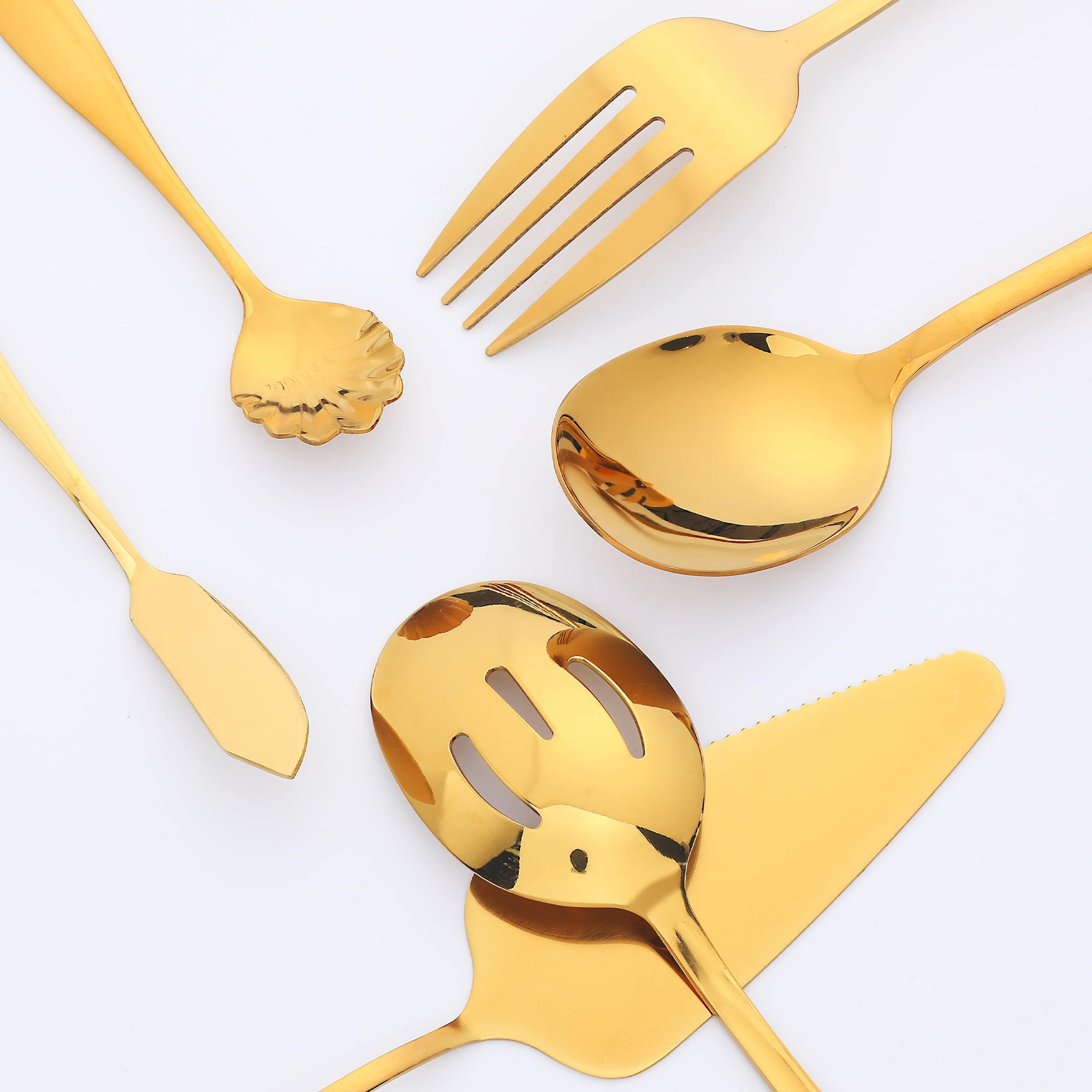 Unique Bargains 12 Pcs Silverware Set Stainless Steel Flatware Cutlery Gold