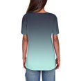 thumbnail image 4 of Moxiu Summer Tops for Women 2025 Button Down Short Sleeve Gradient Color V Neck Blouse Tees Spring Dressy Work Tunic Tshirt Army Green,XXL, 4 of 6