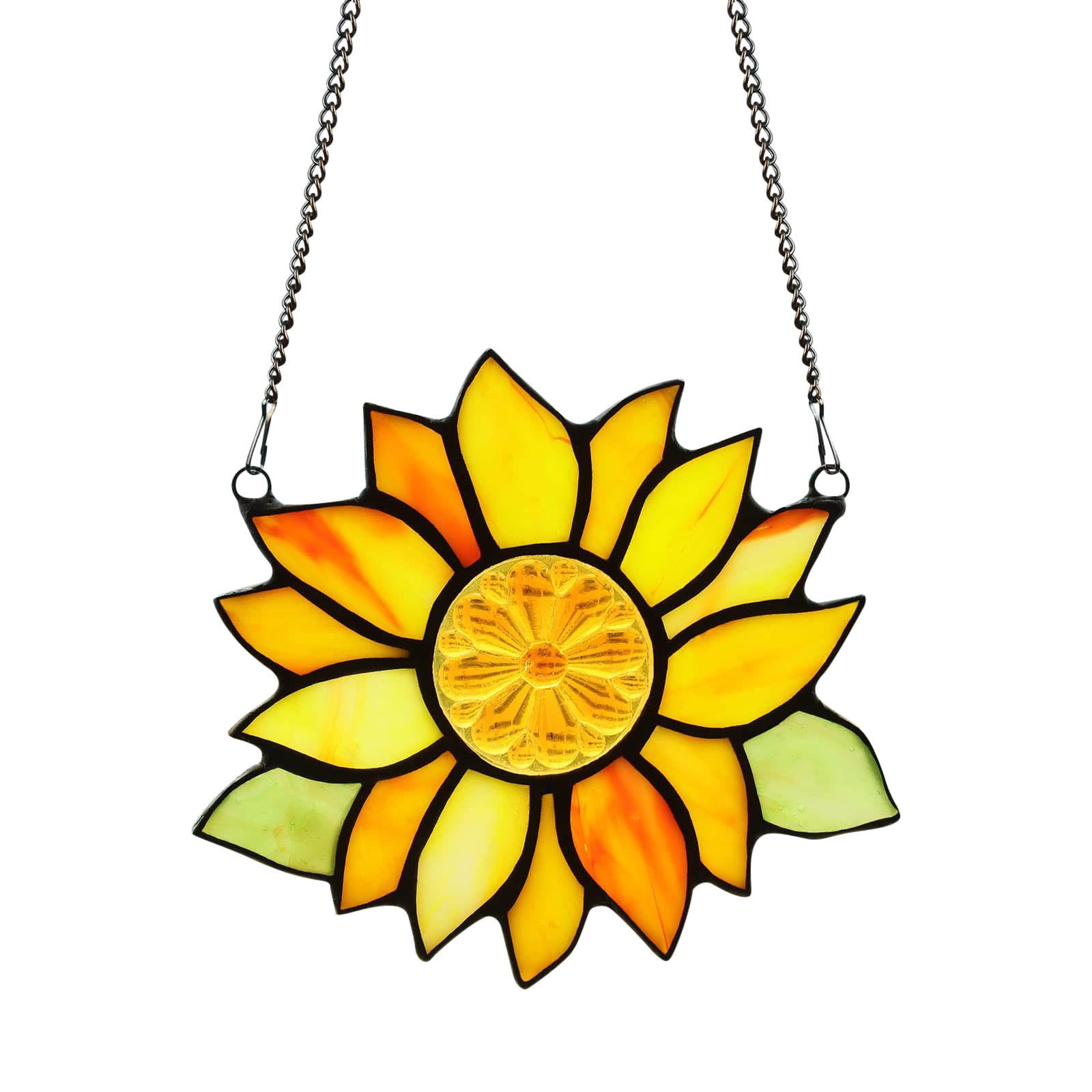 Yannianjz 4Pcs Sunflower Wind Chime Pendant, Colorful Acrylic Window Hanging Decor, Outdoor Garden Wind Chimes for Living Room, Bedroom, Courtyard