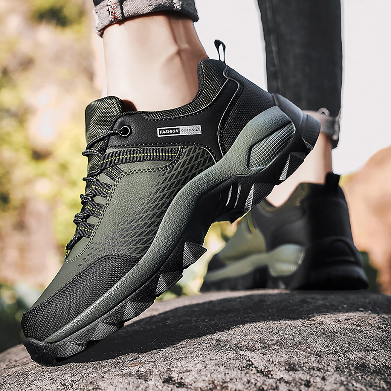 XIAQUJ Non Work Shoes for Men Walking Shoe Sneakers Comfortable Leather Casual Tennis Shoes Hiking Shoes Sneakers for Men AG 10(44)