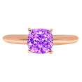 thumbnail image 7 of Solitaire Engagement Ring for Women - 1.5ct Natural Amethyst in 14K Rose Gold Promise Ring, 7 of 7