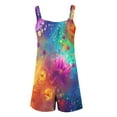 thumbnail image 5 of Lovskoo 2024 Women's Summer Casual Sleeveless Floral Printed Rompers Loose Spaghetti Strap Shorts Overalls Jumpsuit with Pockets Multicolor L, 5 of 5