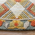thumbnail image 3 of SAFAVIEH Trace Adrasteia Geometric Hexagons Wool Area Rug, Blue/Ivory, 6' x 6' Round, 3 of 9