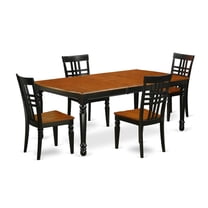 East West Furniture Dover 5-Piece Wooden Dining Set in Black/Cherry