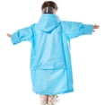 thumbnail image 3 of Only Moment Blue Rain Ponchos Raincoats Children's Rain Ponchos Polyester Lightweight Waterproof Rain Shell Jacket Raincoat with Hood for Golf Cycling Windbreaker M, 3 of 4