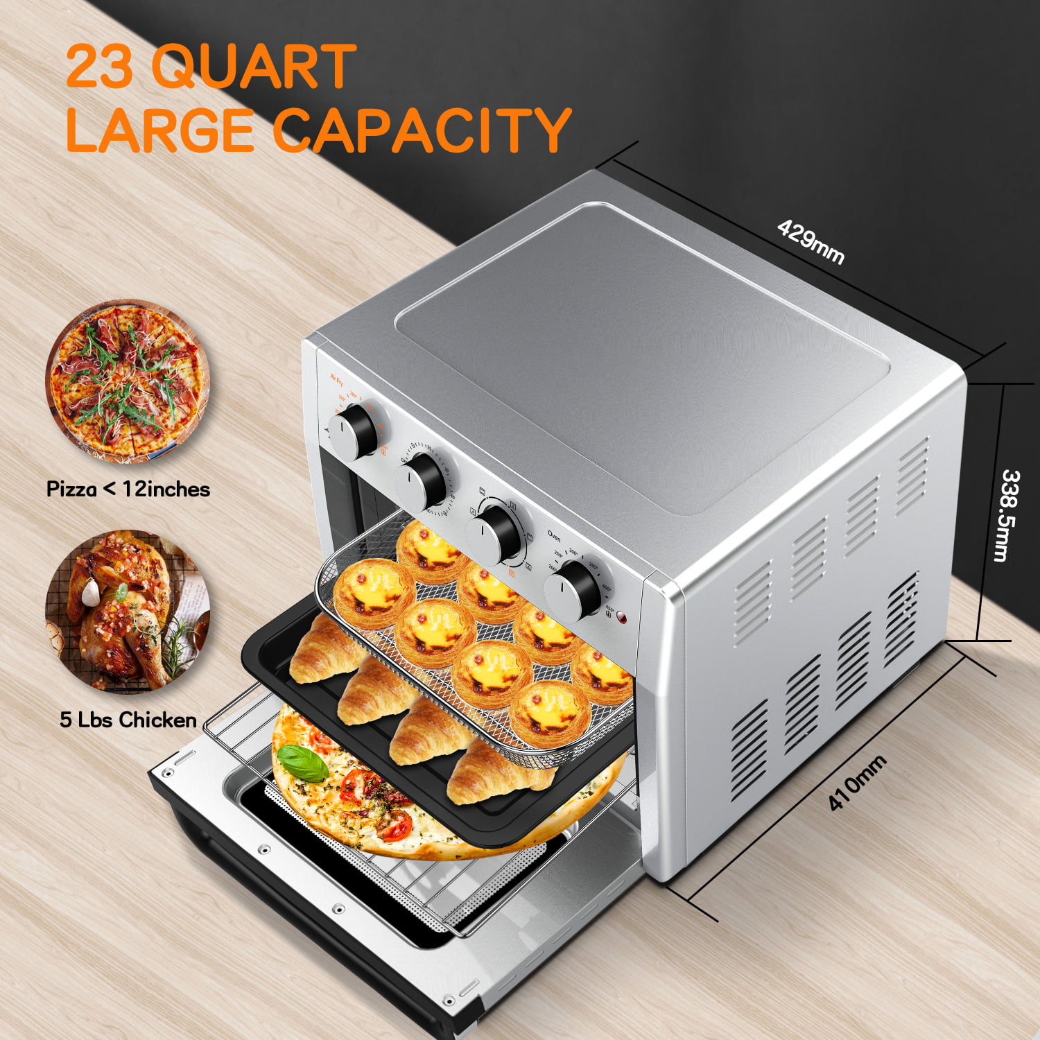 IM Lashes Air Fryer Toaster Oven Combo, 24 Quart Convection Oven