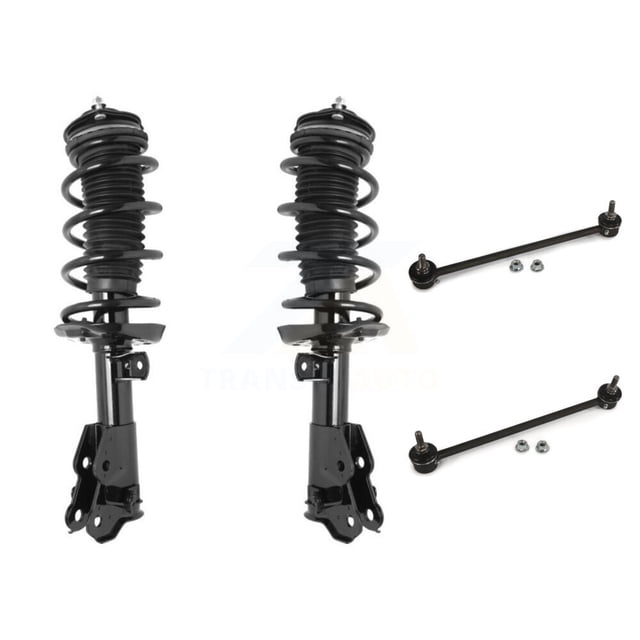 Transit Auto Front Complete Shock Assembly and TQ Link Kit for Car Honda Civic Excludes Sedan Si Models - Left Right Side (Driver Passenger) KSS-100869