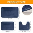 thumbnail image 4 of Tripumer 3 Pcs Navy Blue Memory Foam Bath Mat Set Bathroom Rugs Set U Shape Toilet Mats for Toilet Shower Sink, 4 of 6