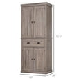 thumbnail image 3 of HOMCOM Kitchen Pantry Storage Cabinet, Tall Pantry with Drawer Wood Grain, 3 of 10