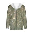 thumbnail image 5 of Ounisa Women's Sequin Coat Casual Lapel Fleece Fuzzy Faux Shearling Zipper Coats Warm Winter Oversized Outwear Jackets, 5 of 5