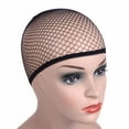 thumbnail image 4 of Wig Cap Stretchable Elastic Hair Net Snood Cool Mesh Cosplay Black Fishnet Open End Hairnet Liner Weaving Hat for Women, 4 of 9