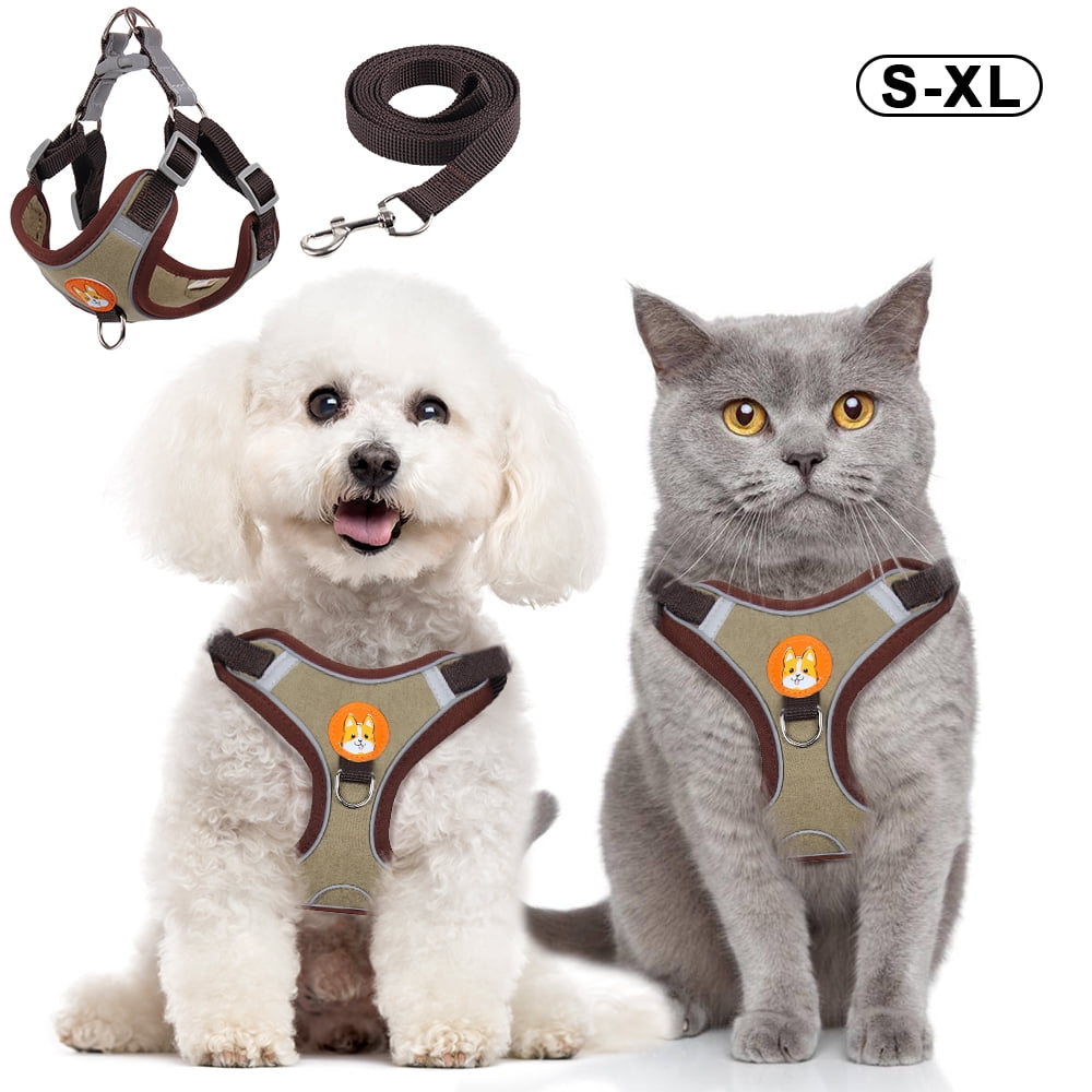 Puppy Harness and Leash Set Dog Vest Harness for Small Dogs Medium Dogs Adjustable Reflective