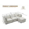 thumbnail image 2 of LUCKHAO Oversized Modular Sectional Sofa with Movable Ottoman, Chenille Cloud Couches Set for Living Room, Modern DIY Combination Convertible U / L Shaped Sofas, 2 of 9