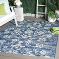 thumbnail image 2 of SAFAVIEH Courtyard Nina Floral Indoor/Outdoor Area Rug, Navy/Grey, 4' x 5'7", 2 of 14