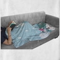 thumbnail image 6 of North Pole Soft Flannel Fleece Throw Blanket, Penguins on Ice Glaciers Funny Animal Characters Print, Cozy Plush for Indoor and Outdoor Use, 50" x 70", Pale Sky Blue Multicolor, by Ambesonne, 6 of 6