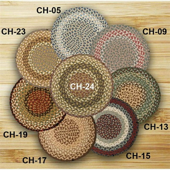 Earth Rugs 20-019 Burgundy-Mustard Jute Chair Pad