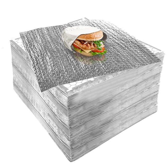 Papel aislante para envolver sándwiches, láminas de aluminio, paquete de 100