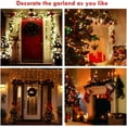 thumbnail image 3 of OasisCraft 9ft Pre-lit Christmas Garland Holiday Artificial Decor for Stairs Wall Door Indoor Outdoor Garland with Battery Operated Timer Green, 3 of 6