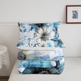 thumbnail image 5 of Flower Bedding Daisy Floral Comforter Set for Women, Blue Gradient Duvet Insert Vintage Ombre Quilt Comforter, Oil Painting Aesthetic Bedding Comforters & Sets Room Decorative, 5 of 6