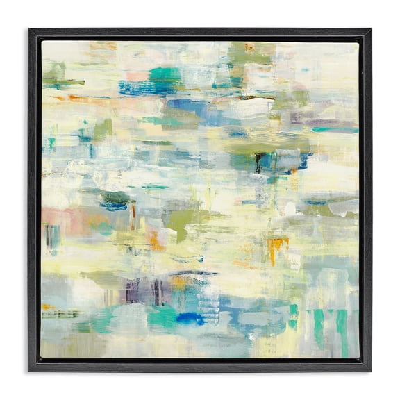 Stupell Industries Transitional Fluid Abstract Pattern Black Floating Frame Canvas Art, 18 x 18, by Lisa Ridgers