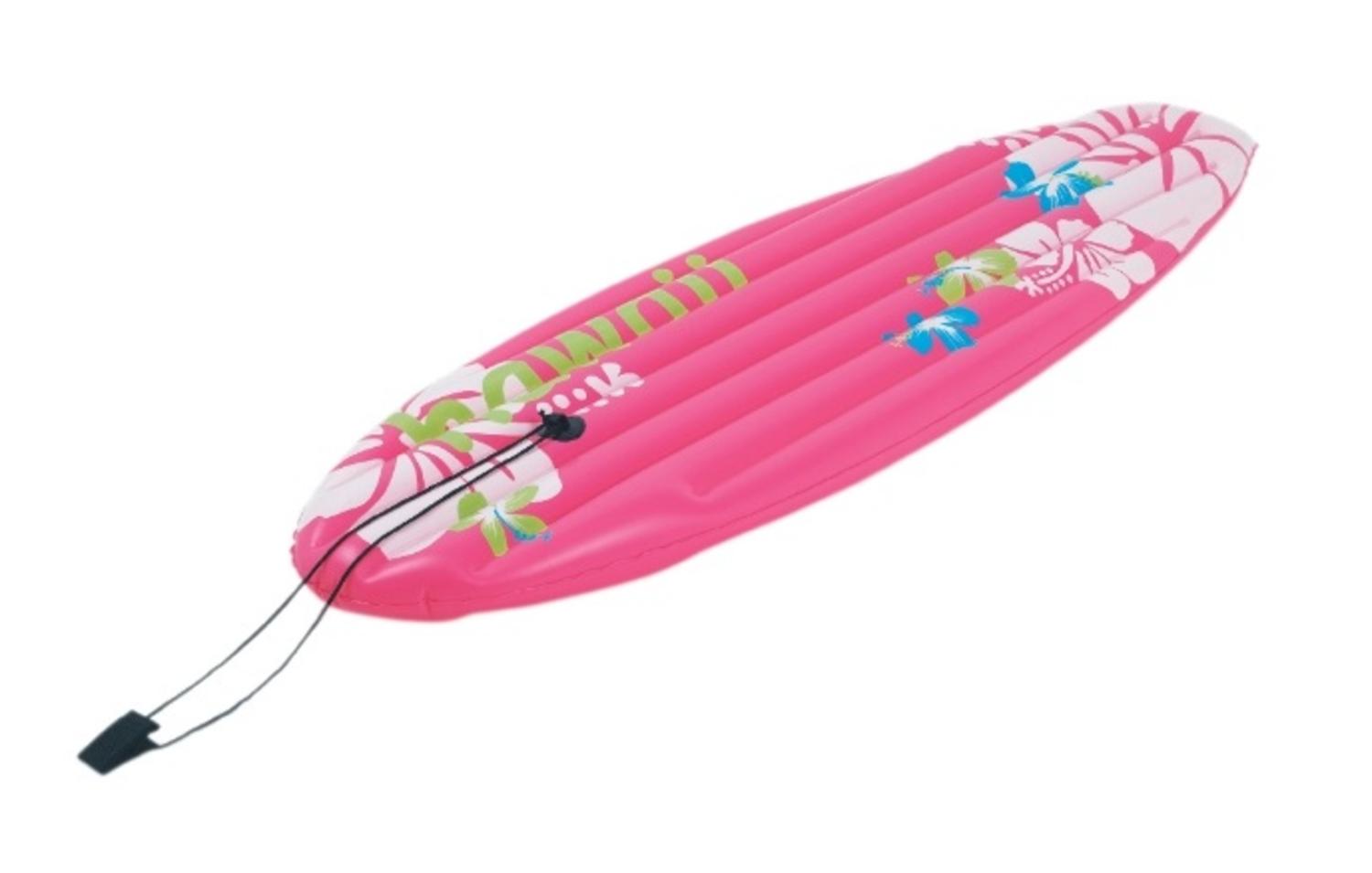 59" Pink and White Inflatable SurfboardInspired "Hawaii" Pool Float