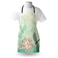 thumbnail image 3 of Lotus Flower Apron Exotic Blossom with Pinkish Petals Water Lily and Dragonflies on Pale Green, Unisex Kitchen Bib Apron with Adjustable Neck for Cooking Baking Gardening, Multicolor, by Ambesonne, 3 of 3