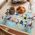 thumbnail image 3 of Colorful Birds Placemats Set of 4 Modern Oil Painting Art Place Mats Indoor Wipeable Table Mats Washable Cloth Dining Table Placemats for Kitchen Holiday Party Home Decor 13x19 Inch, 3 of 9