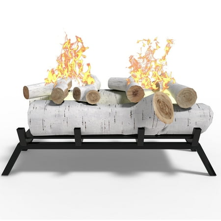 Regal Flame ECK2018BRC 18 in. Birch Convert to Ethanol Fireplace Log Set with Burner Insert From Gel or Gas