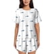 thumbnail image 1 of Fotbe Cute Shark Conjunto de Pijama Estampado para Mujer, 2 Piezas, Ropa de Dormir con Camiseta de Manga Corta y Shorts Suaves-Small, 1 of 6