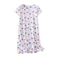 thumbnail image 5 of Plus Size Nightgown Knitted Cotton Sleepwear Short Sleeve Round Neck Home Dress, 5 of 5