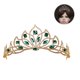 thumbnail image 3 of Magnífica corona de novia de estilo europeo, noble corona de cristal artificial con diamantes de imitación para mujeres, accesorios de joyería para el cabello de desfile de bodas (imitación de oro de, 3 of 4